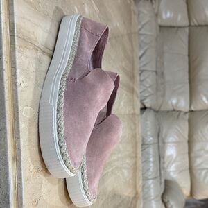 Toms Pink Suede Espadrille Platform Slip-Ons